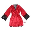 Subblime Lace Sheer Back Camisole & Thong Red/Black S/M