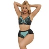 Subblime Green Lace Mesh Push-up Bra Set S/M
