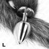 Kink Anal Plug L 10x4cm Synthetic Tail 40cm Grey