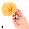 Kink Stainless Steel Plug 7x3cm Beige Rabbit Tail 8cm