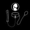 FETISH SUBMISSIVE Bondage - Inflatable Strangling Collar with Chain