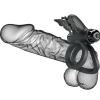 Pretty Love Double Vibrating Ring Black Stimulator