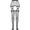 Passion S027 Stockings with Garter Black One Size