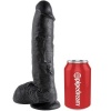 King Cock Black Dildo with Balls, 25.4 CM