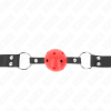 Kink Breathable Ball Gag, Double Rivet, Red, 42-58cm