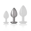Intense - Aluminum Metal Anal Plug With Black Glass Size M