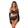 Afbeelding van Obsessive - Rossay 4-delige Open Set - Zwart