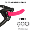 Delta Club Harness + Dildo Pink Silicone 17 CM