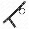 Kink Silicone Penis Ring 3.8 Cm with Ball Divider and Leather Strap