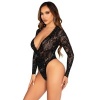 Leg Avenue Lace Long Sleeve Bodysuit Black