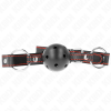 Kink Hollow Hard Ball Gag, Black, Model 2, 65x2.5cm
