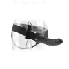 FETISH FANTASY SERIES - 19 Cm Vibrating Hollow Strap-on Black