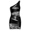 Afbeelding van Cottelli Collection - Asymmetrische Kanten Mini Jurk - Zwart