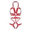 LEG AVENUE Studded O-Ring Harness Teddy Size S RED