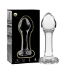 Model 2 Anal Plug Borosilicate Glass Clear 11 cm -o- 3.5 cm