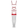 Livco Corsetti Thiara Body and Stockings Set Red L/XL