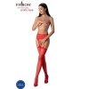 Passion S028 Stockings with Garter Red One Size