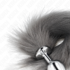 Kink Anal Plug M 8x3.5cm Synthetic Tail 40cm Grey White