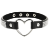 Coquette Chic Desire Vegan Leather Choker with Heart