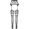 Passion S030 Stockings with Garter Black One Size