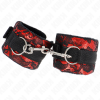 Kink Velvet Lace Wrist Restraints, Red/Black