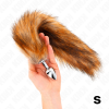 Kink Anal Plug S 7x3cm Synthetic Tail 40cm Brown