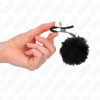 KINK Faux Fur Ball Nipple Clamp Black 6cm