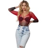 Subblime Red & Black Gradient Long Sleeve Fishnet Dress