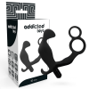 Anal Plug With Double Penis Ring And Testicles Black