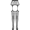 Passion S030 Stockings with Garter Black One Size