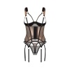 Afbeelding van Obsessive – Soranna Corset & Crotchless Thong – Brown