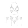 Afbeelding van Leg Avenue Open cup bra & garter belt set | Wit