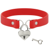 Coquette Chic Desire Red Leather Necklace Heart Key
