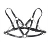 SUBBLIME 953713 Punk Bondage Belt Metal Buckle Black One Size