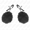 KINK Faux Fur Ball Nipple Clamp Black 6cm