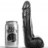 All Black Soft Black Realistic Dildo 20cm