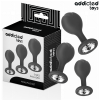 Addicted Toys Set of 3 Anal Plug Silicone Jewel