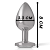 Aluminum Metal Anal Plug White Heart Size M
