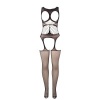 Subblime Fishnet Crotchless Bodystocking with Cup and Open Shoulders