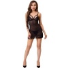 Livco Corsetti Fashion Tiana Chemise + Thong Black L/XL