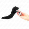 Kink Anal Plug L 10x4cm Synthetic Tail 40cm Black