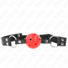Kink Breathable Ball Gag, Double Rivet, Red, 42-58cm