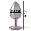 Intense - Aluminum Metal Anal Plug With Violet Crystal Size S