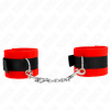 KINK Beginner Fur Hand Cuffs Black-red 30 x 7 cm