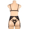 Subblime Three-Piece Set Bra, Garter Belt, Thong L/Xl