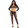 Leg Avenue Lace Crop Top and Footless Tights Set