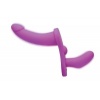 Afbeelding van XR Brands - Dubbele Vibrerende Dildo Met Harnas - Paars