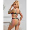 Subblime 2-Piece Fishnet Set Long Sleeve Rainbow