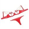 Subblime Red Mesh Lingerie Set Heart Chains L/XL