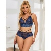 Subblime Lace Bra & Panties Blue S/M